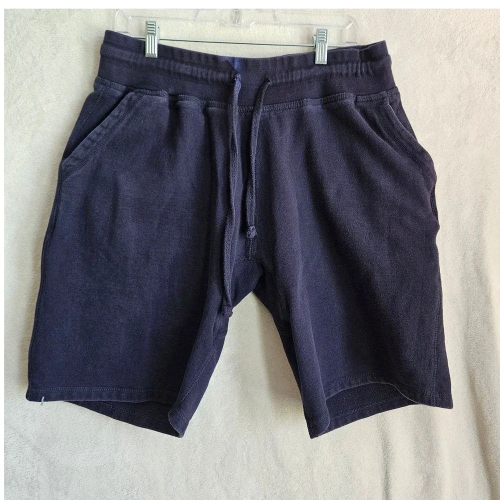 Smart Blanks Mens Fleece Sweat Shorts Navy Blue Drawstring Pockets Size 2XL